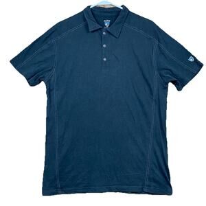 Kuhl Polo Shirt Men’s Large Black Supima Cotton Short Sleeve Casual Outdoor
